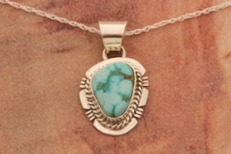 Genuine Kingman Turquoise Sterling Silver Pendant